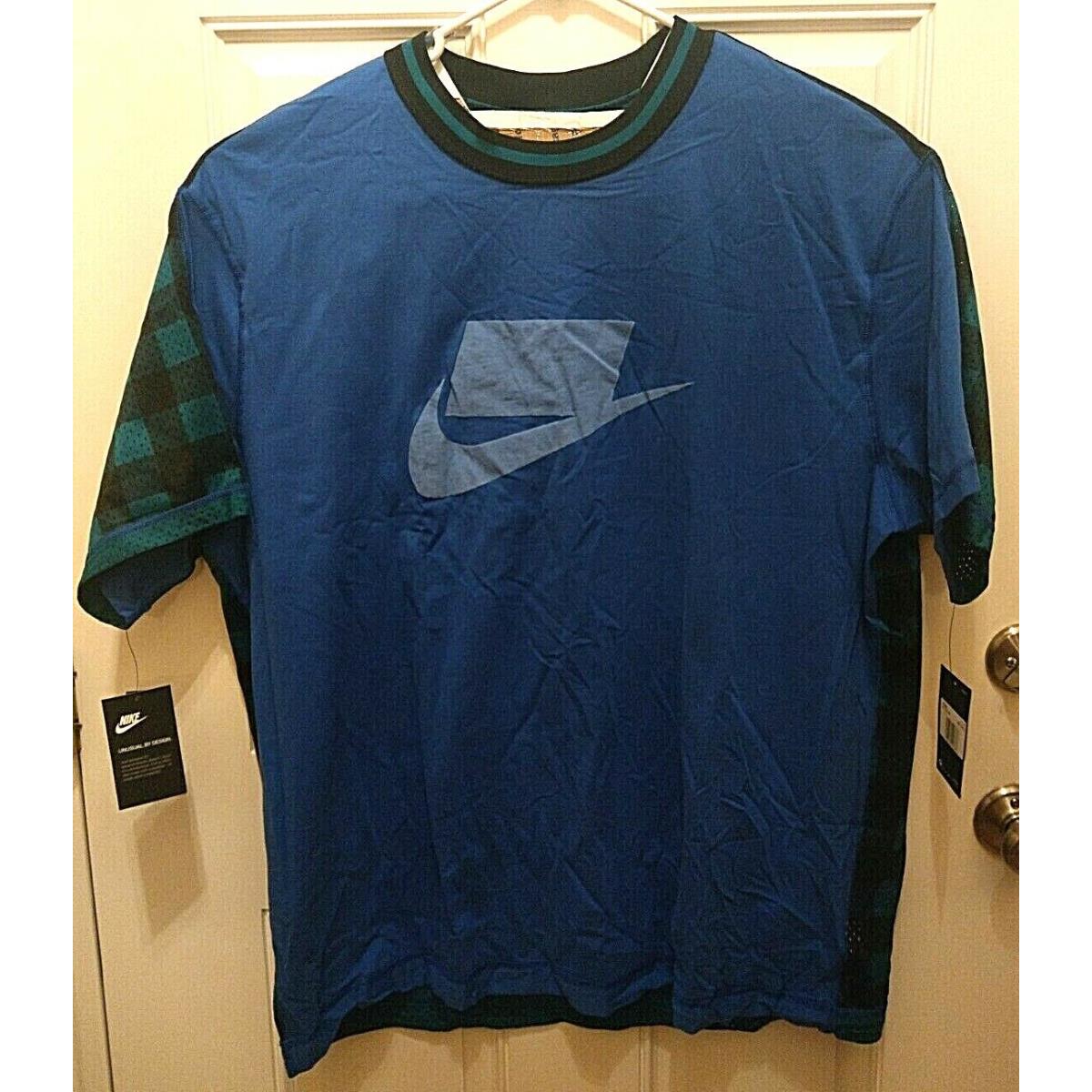 Nike Sportswear Nsw Nsp Plaid Blue Loose Fit BV4544-480 Men s Size Xxlt