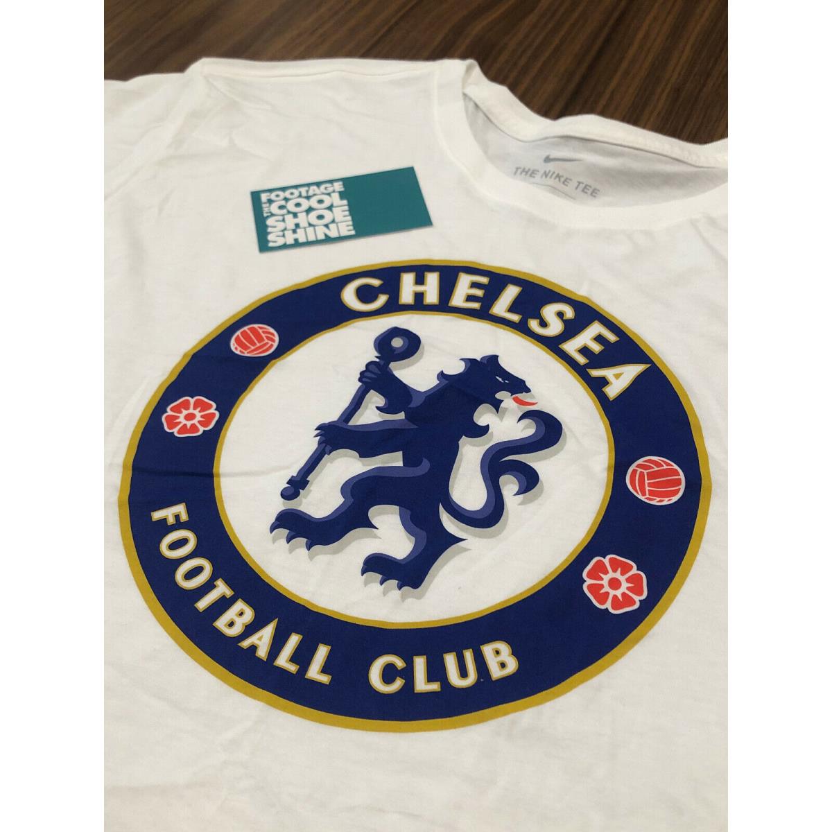 2017 Nike Chelsea FC Football Club Evergreen Crest Logo Tee Shirt White XL