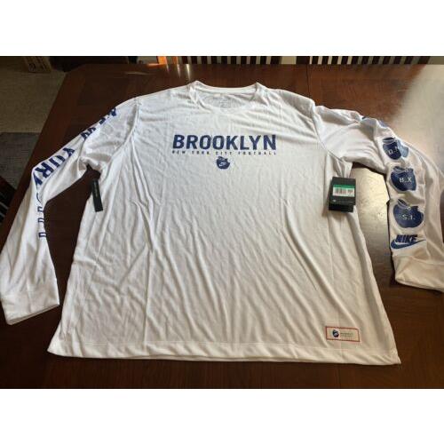 Nike Brooklyn York City Football Long Sleeve Shirt Size XL AT6644-101 Rare