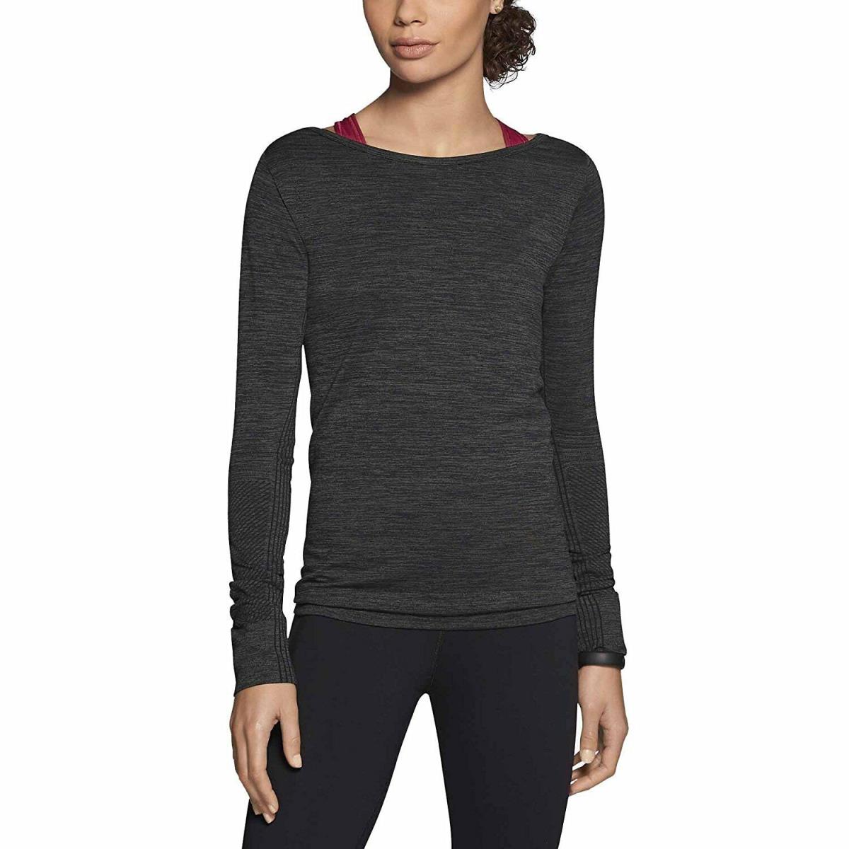 Nike Women`s Dri-fit Knit Epic Crew Training Shirt-black Melange-small