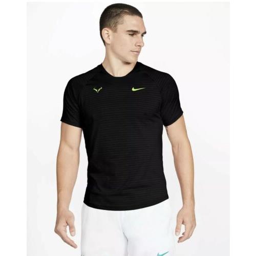 Nike Court Aeroreact Rafa Nadal Slam Tennis Shirt Mens Size XL Black CI9152-010