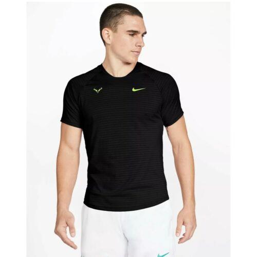 Nike Court Aeroreact Rafa Nadal Slam Tennis Shirt Mens Sz Large Black CI9152-010