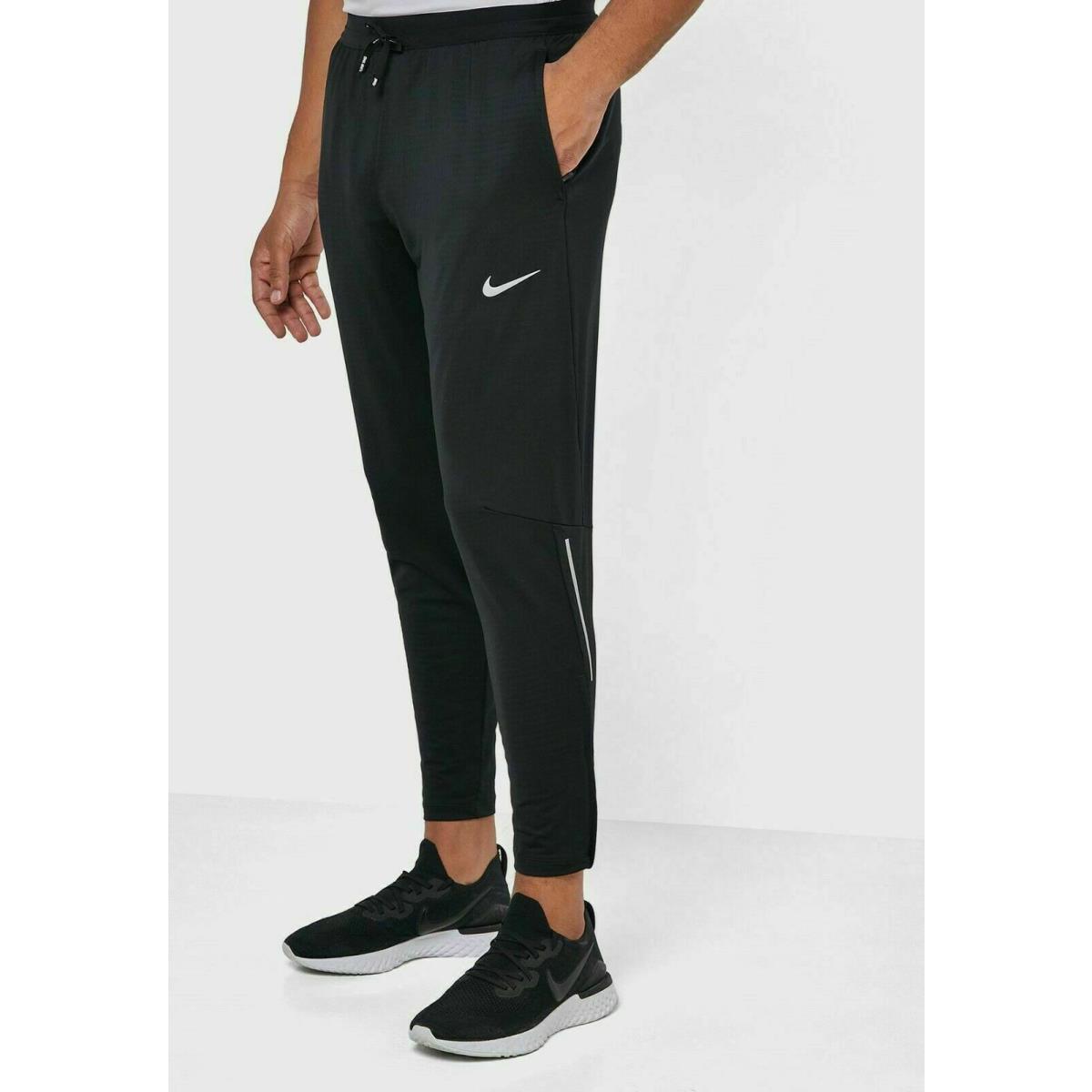 Nike Phenom Knit Running Tight Pants Size XL Men Black Reflective BV4813 010