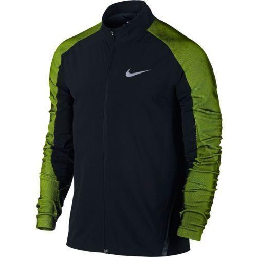 Nike Men`s Twill Running Jacket Black/volt 822558-010