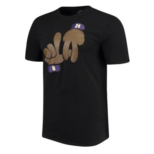 Nike Kobe Bryant LA Los Angeles Lakers Puppets Retirement Shirt 24 8 Black sz M