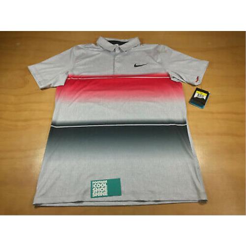 Nike Sportswear Nsw Men`s Dri-fit Golf Polo Shirt S Standard Fit Grey Red
