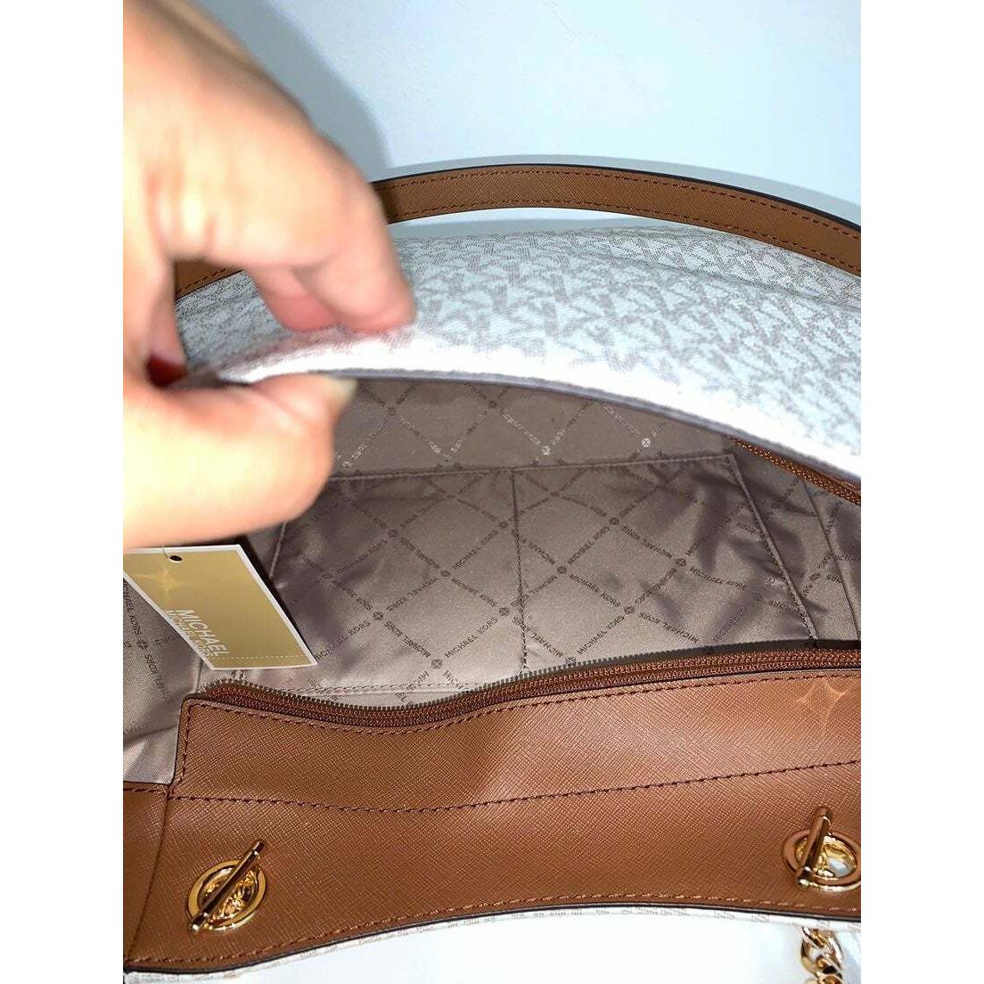 Michael Kors  bag  Jet Set Travel - Vanilla Exterior, Brown Handle/Strap, Gold Hardware 4