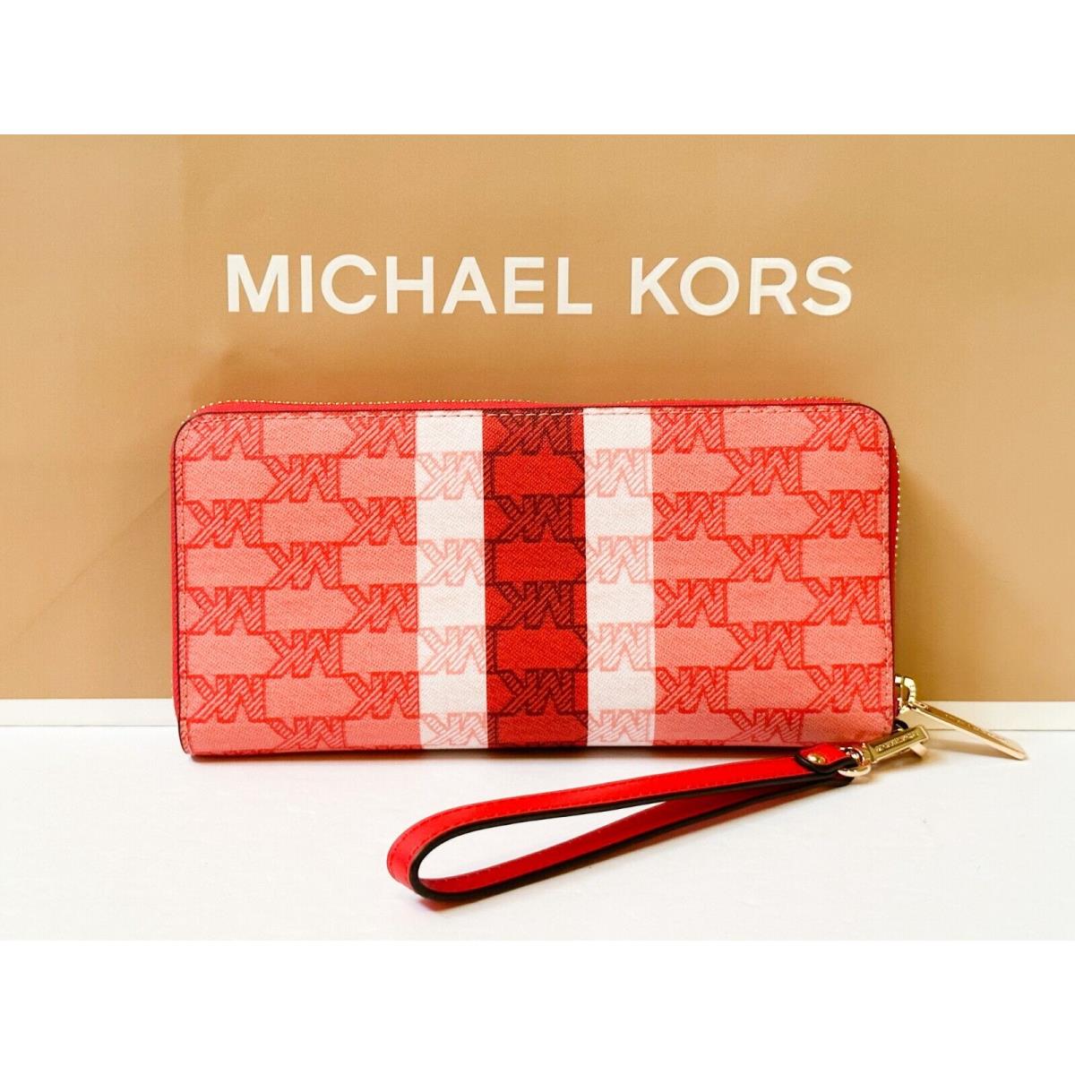 Michael Kors Jet Set Travel Large Continental Wallet MK Dark Sangria Multi