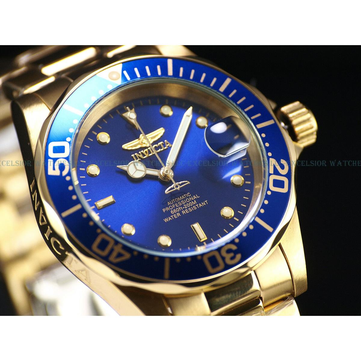 Invicta Men`s 40mm Pro Diver Sub Scalloped Bezel NH35 Automatic 18KGP SS Watch