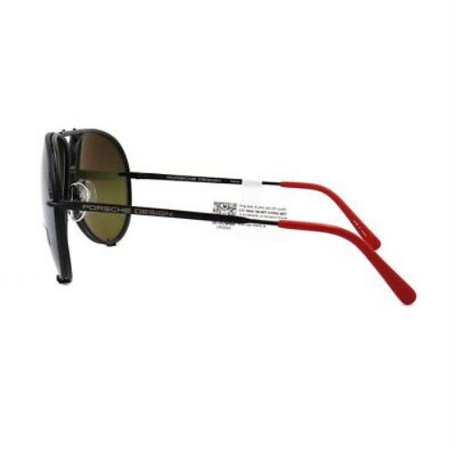 Porsche sunglasses  - Black/Mercury Frame, Silver Lens 0