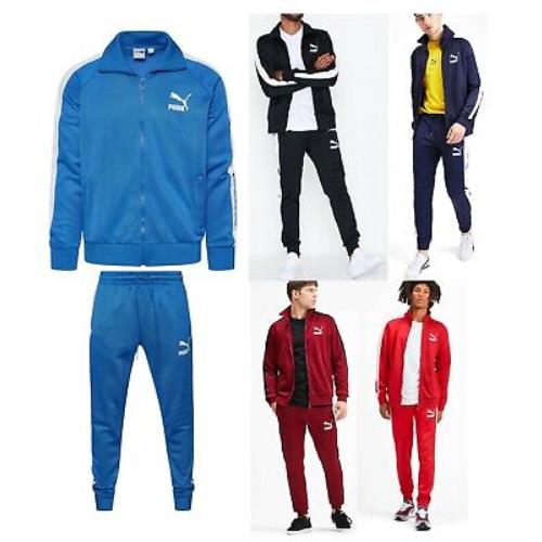 Men`s Puma Fashion Iconic T7 Gym Track Jacket + Matching Pants Tracksuits