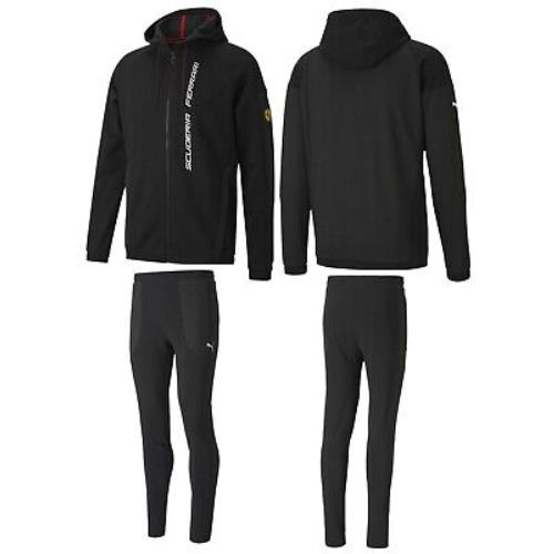 Men`s Puma Scuderia Ferrari Race Mcs Hooded Jacket + Matching Pants Tracksuits
