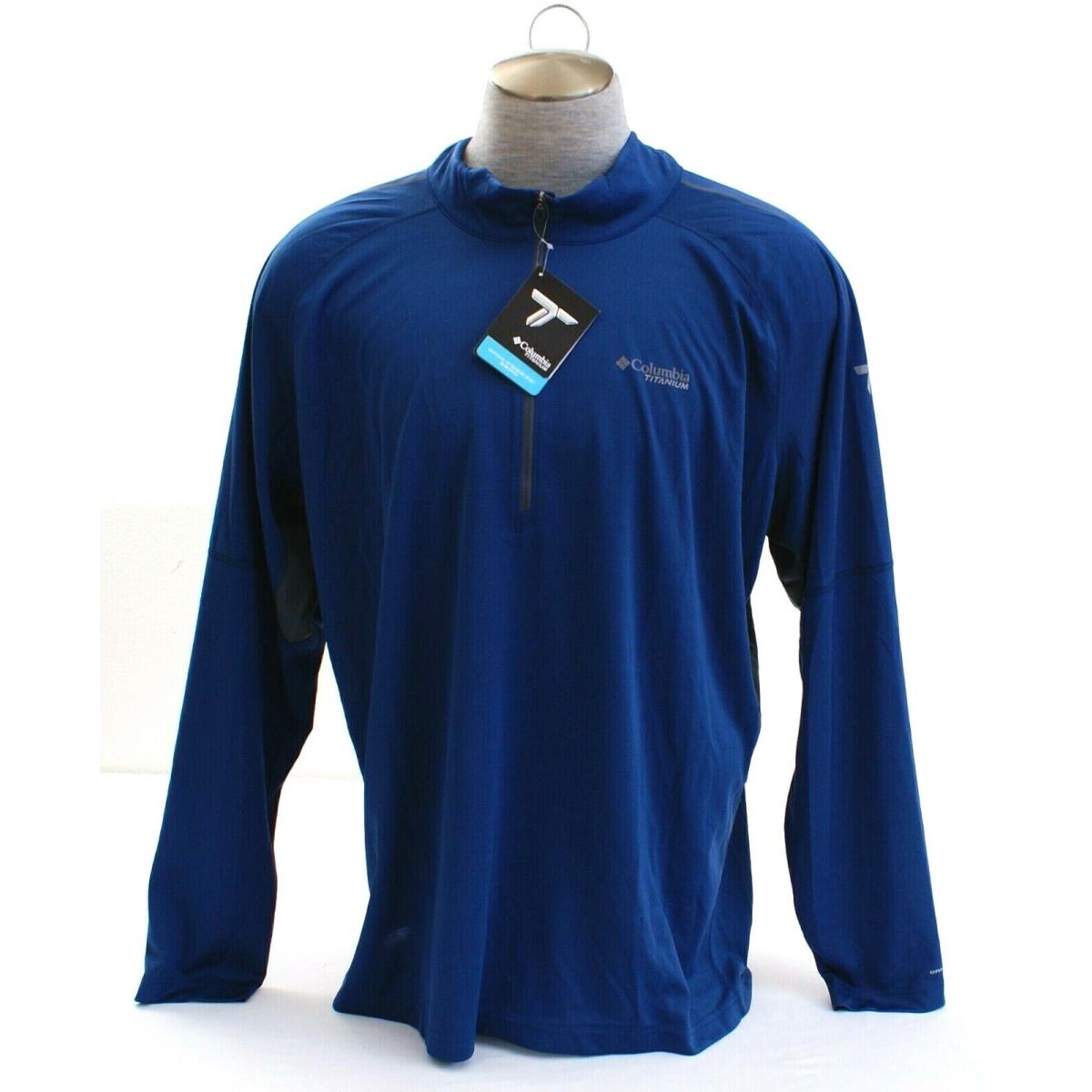 Columbia Sportswear Co. Blue Titan Trail 1/2 Zip Pullover Shirt Men`s