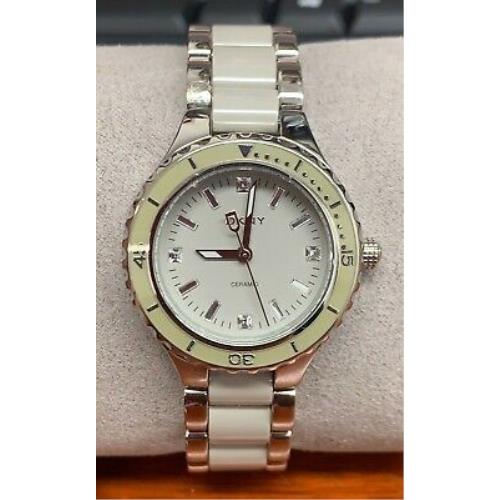 Dkny Women`s NY8501 Two-tone Gray Ceramic Gray Dial Quartz Watch