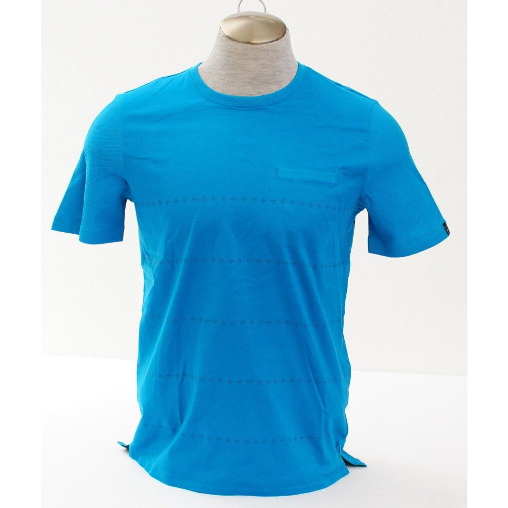 Nike Lab Court Roger Federer Blue Printed Short Sleeve Tennis Shirt Top Men`s