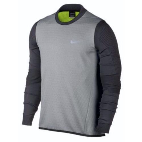 Nike Golf Tech Therma Sphere Heather Grey Black Crew Sweat Shirt Top Men 2XL