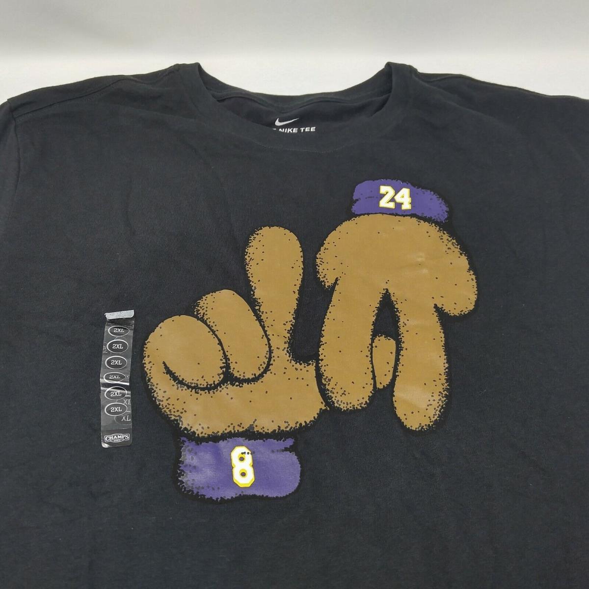 Men`s Los Angeles Lakers Nike Black Kobe Bryant Puppet T-shirt Purple Size 2XL