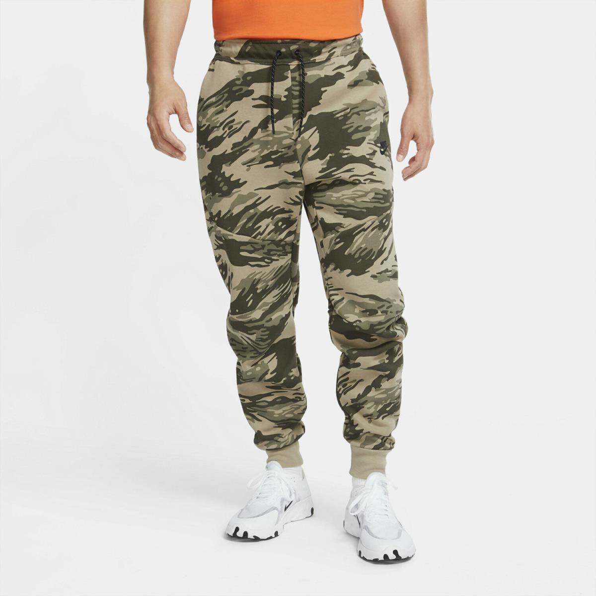 Nike Tech Fleece Pants CU4497-342 Olive Army Tan Beige Camo Jogger Tapered Slim