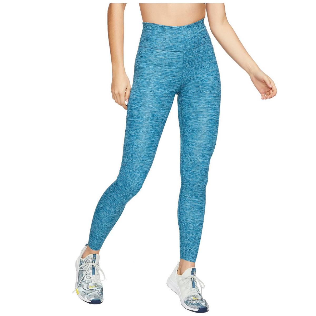 Nike Women`s One Luxe Heathered Mid-rise Training Leggings Dark Atomic Teal/Clear