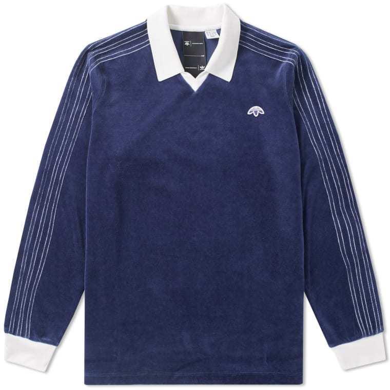 Men`s Adidas AW Velour Athletic Fashion Long Sleeve Shirt BR0227