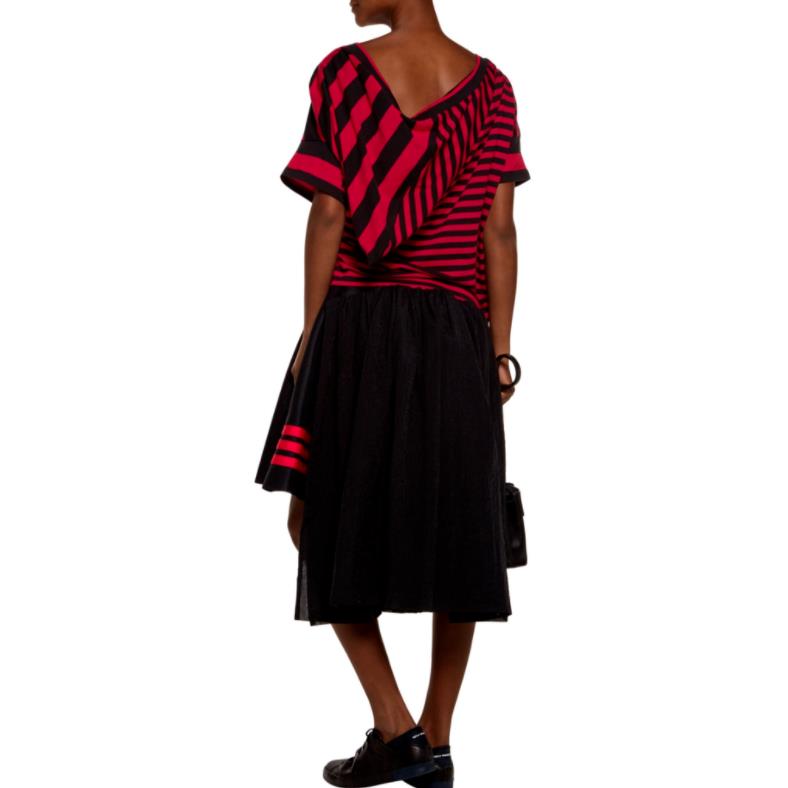Adidas Y-3 by Yohji Yamamoto Hooded T-shirt Top Striped Red Black Cotton Sz S M