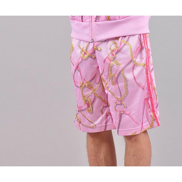 Adidas Originals Obyo Jeremy Scott Scarf Graphic Print Pink Track Short Pants