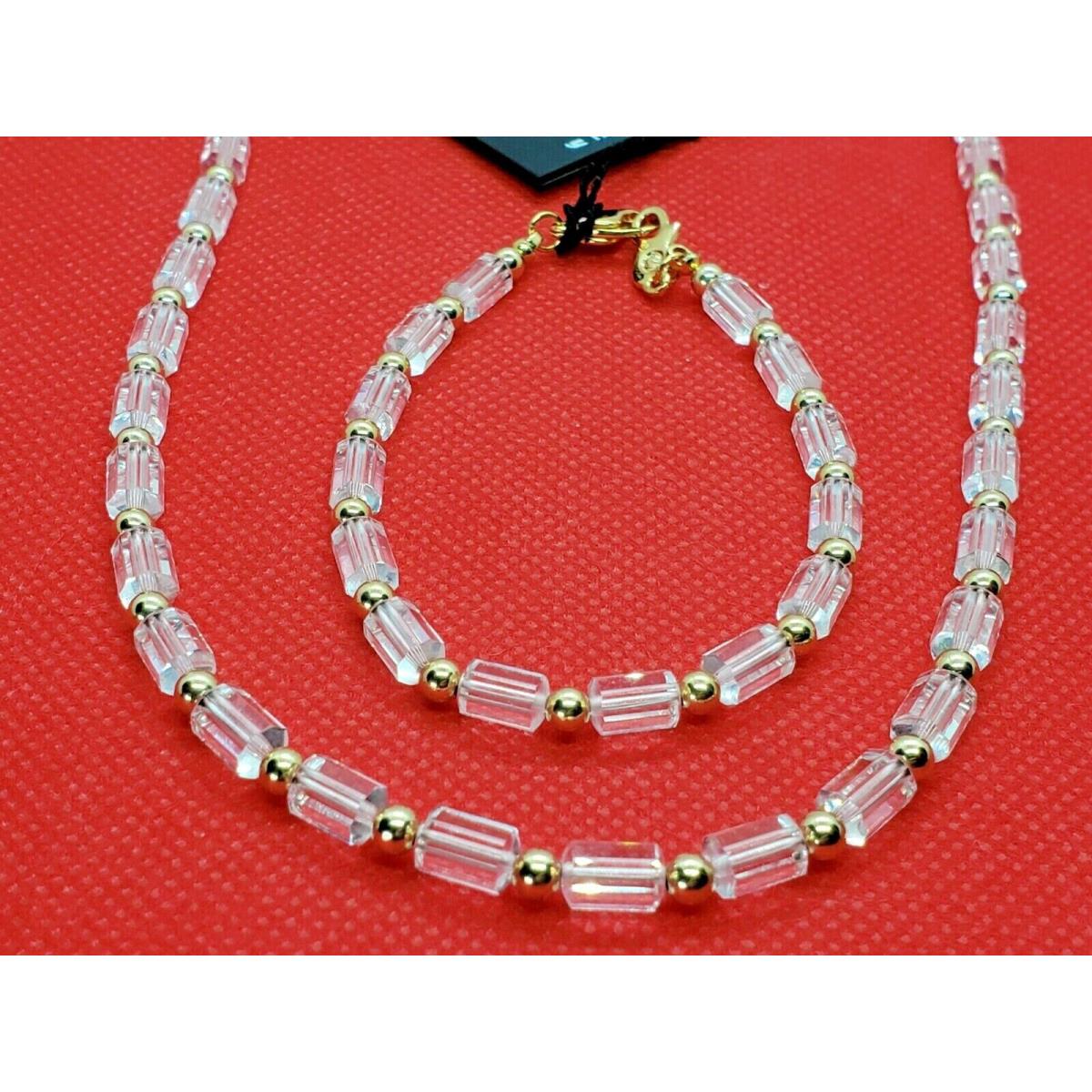 Swan Swarovski Crystal Necklace and Bracelet Set