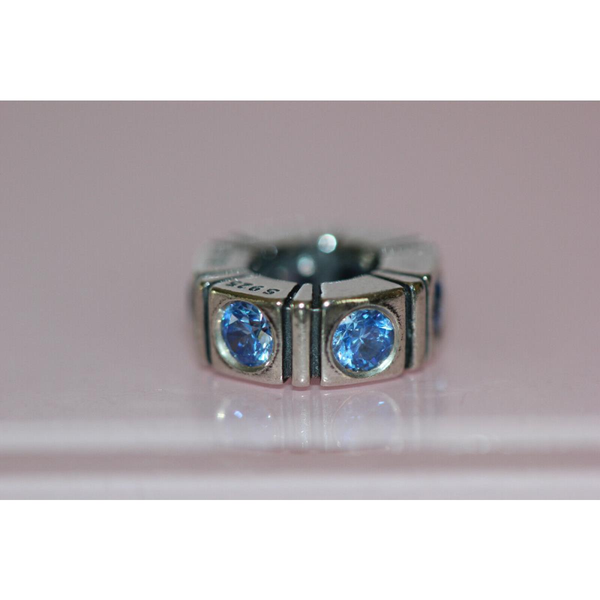 Pandora Blue Trinity Spacer Retired Sterl Silver 790368CZB Pouch