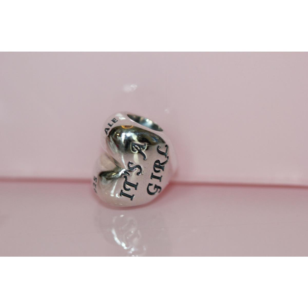 Pandora It`s A Girl Charm Retired 791280PCZ 100%+ 13 Years Bagtag Pouch