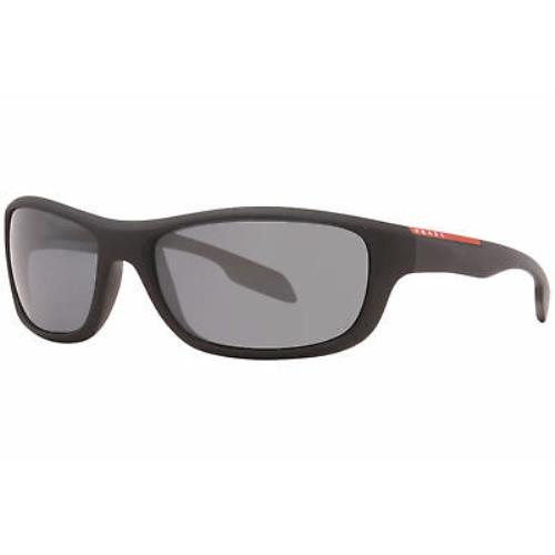 Prada Linea Rossa SPS-13U 1BO-5L0 Sunglasses Men`s Matte Black/light Grey Mirr