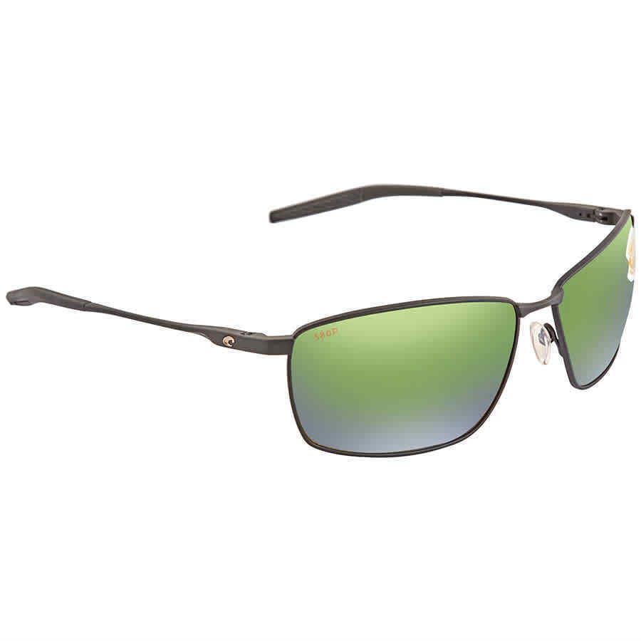 Costa Del Mar Turret Green Mirror Polarized Polycarbonate Men`s Sunglasses Trt - Frame: Black, Lens: Green