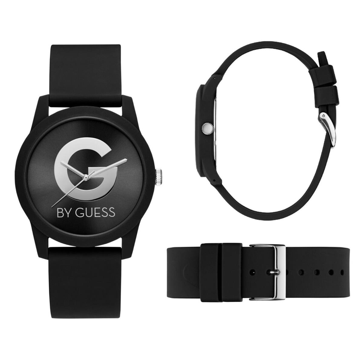 G BY Guess Black Tone Black Silicone Band Reflective G Logo Watch G49003L2