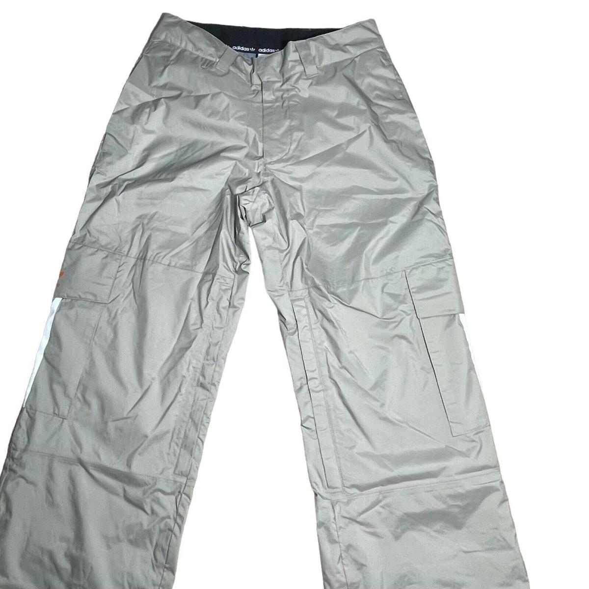 Adidas Men`s 10K Waterproof Snowboard Pants FJ7500 Feather Gray White Small