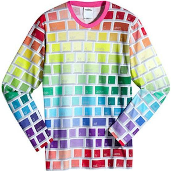 Adidas Originals Jeremy Scott Rainbow Keyboard Tshirt Long Sleeves Slimfit