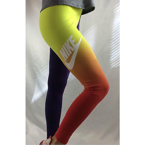 Nike T/f Graphic Women`s S SM Leggings 653963-382 Track Field Running Yoga Pants