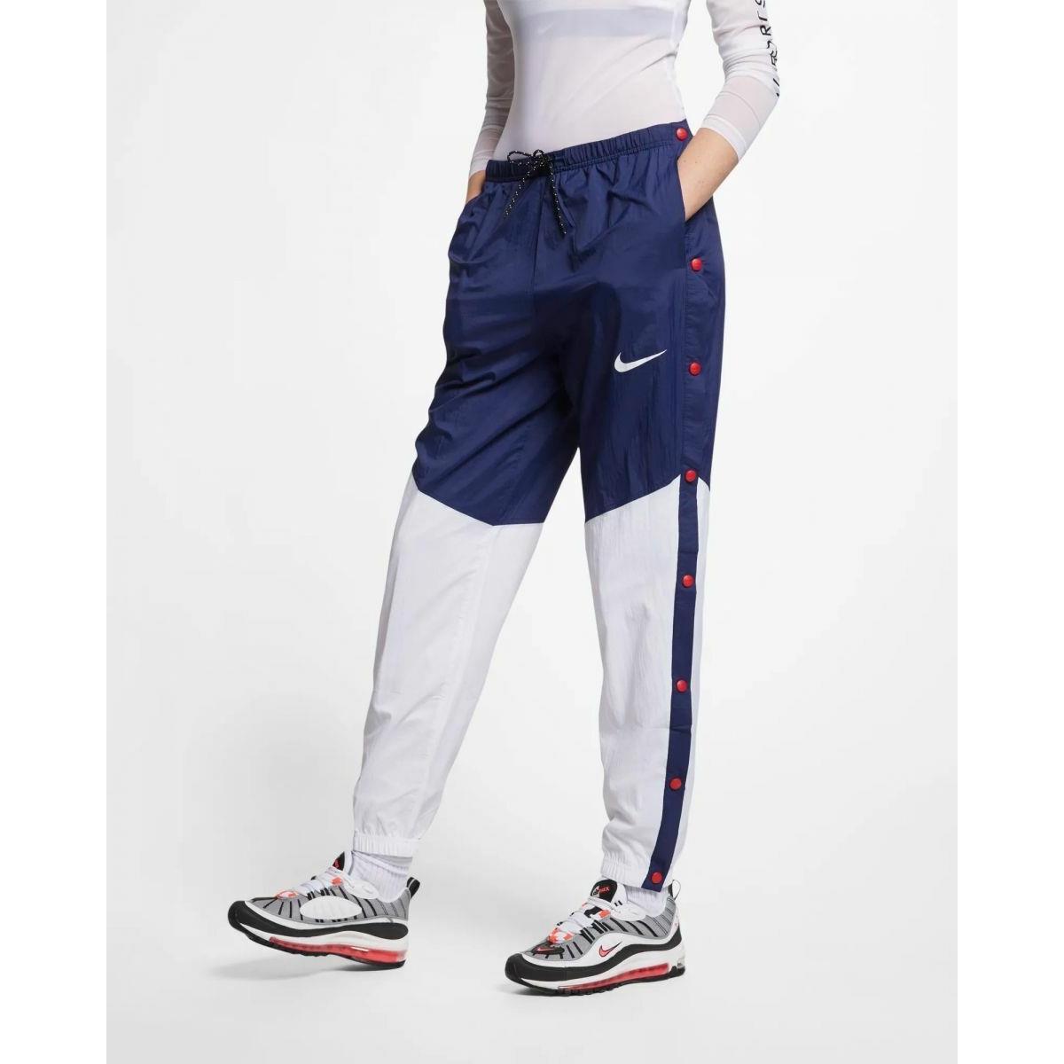Nike Sportswear Windrunner Women`s Popper Pants Blue White AR3082 493