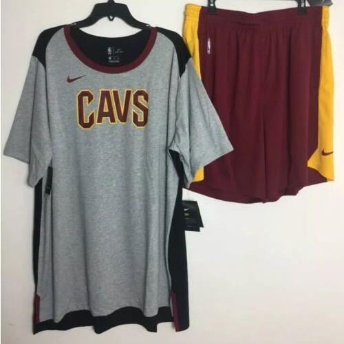Nike Cleveland Cavaliers Practice Outfit Shirt Shorts Dri Fit Rare 3XL