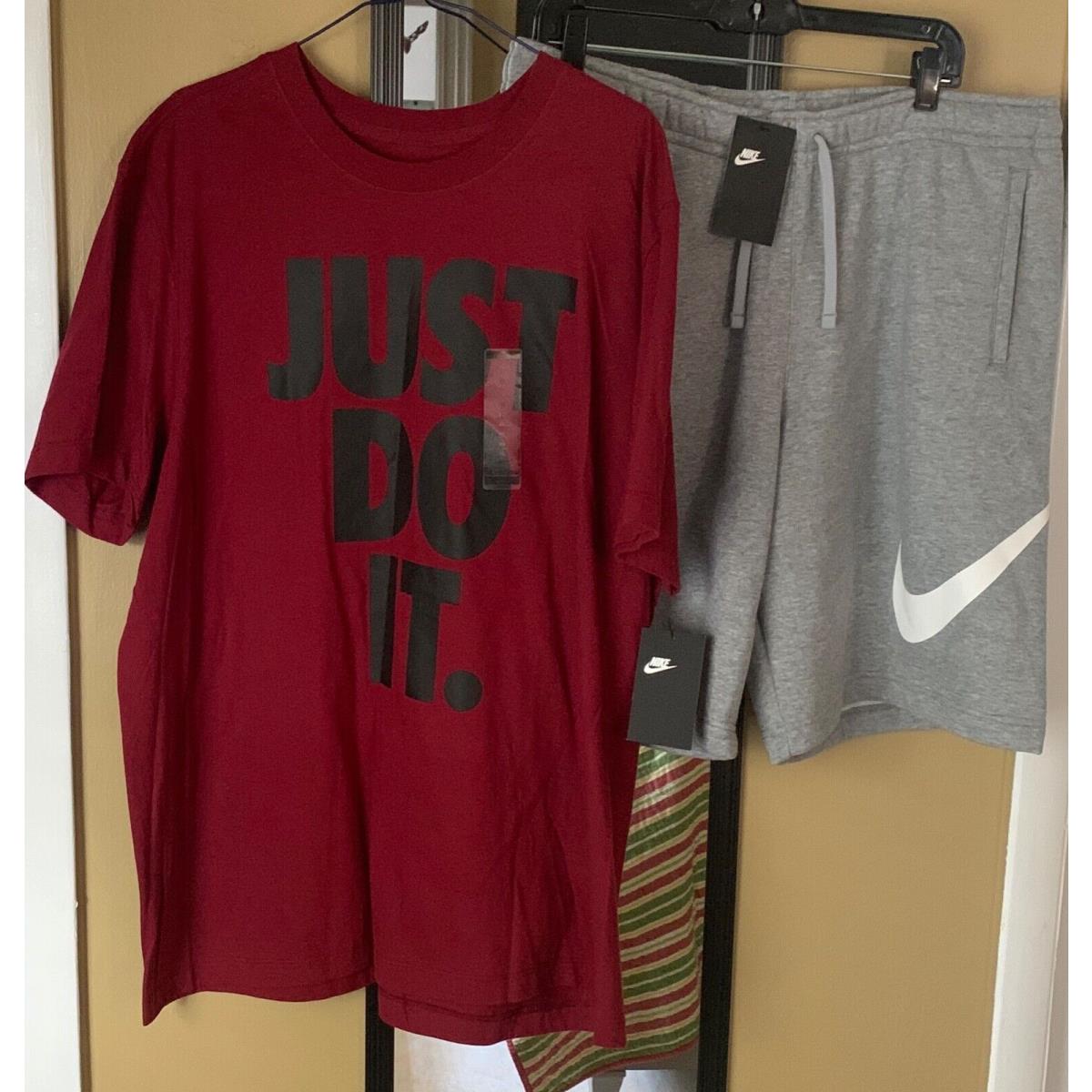 Nike Air Swoosh Men`s Short Sleeve T-shirt Shorts Both sz XL Outfit