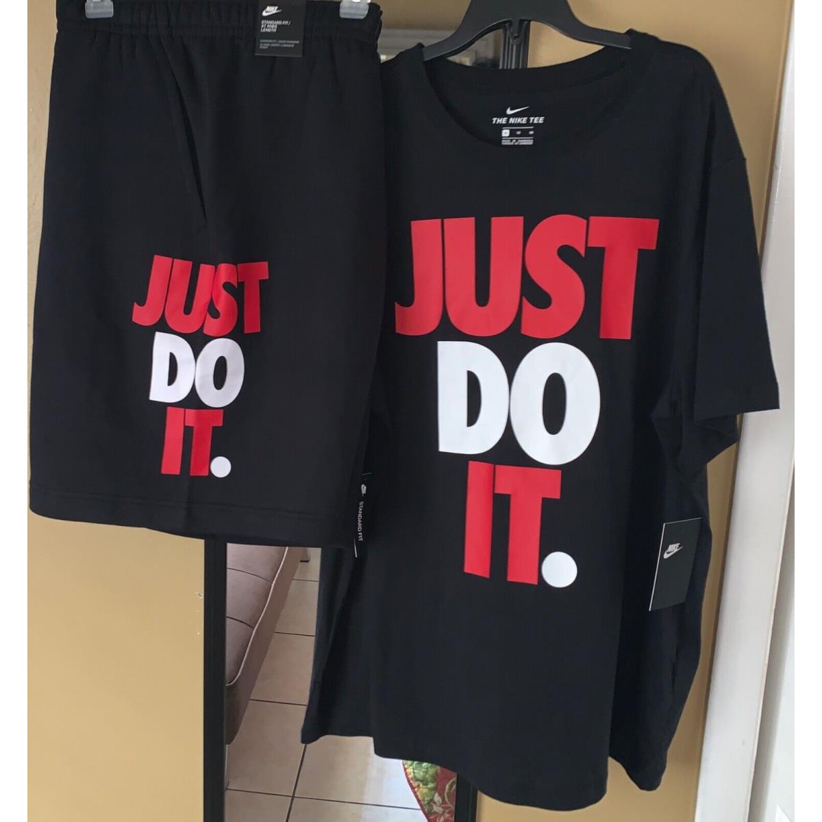 Mens Nike Jdi T-shirt Shorts Both Top Bottom SZ XL Black/red CJ4780-010