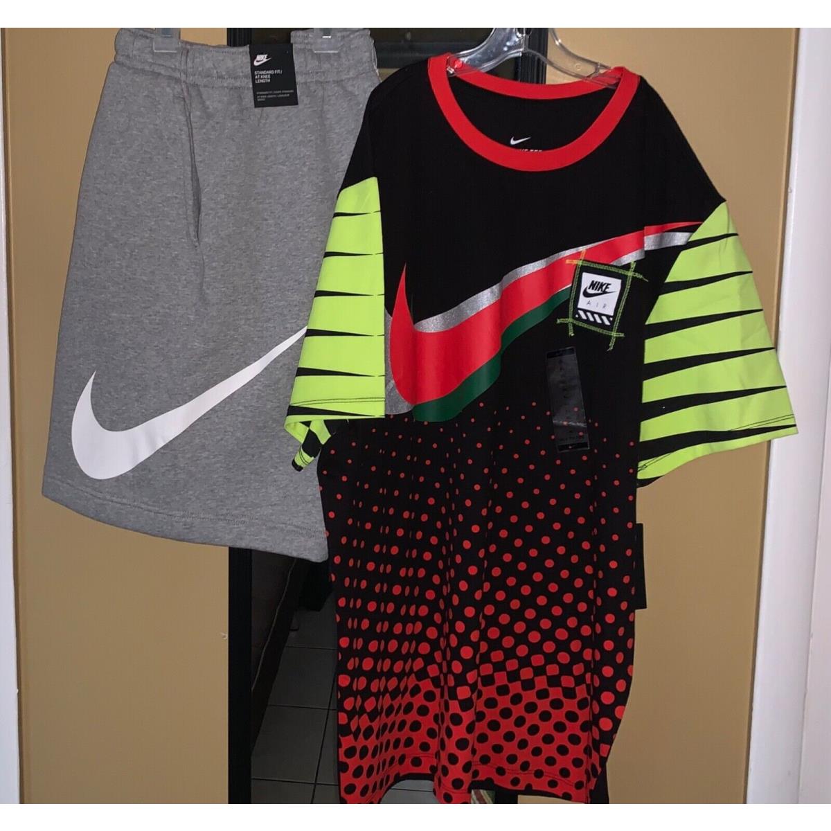 Nike Air Swoosh Men`s Short Sleeve T-shirt Shorts Both sz XL Outfit