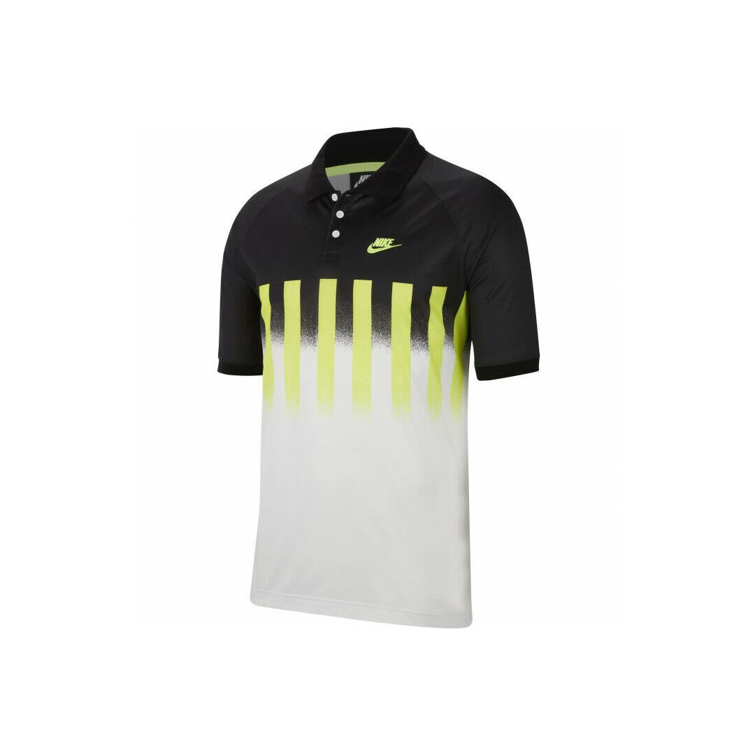 Nike Nsw Re-issue Polo Size M Black Volt CU4200-702 Tennis Tech Challenge Agassi - Black