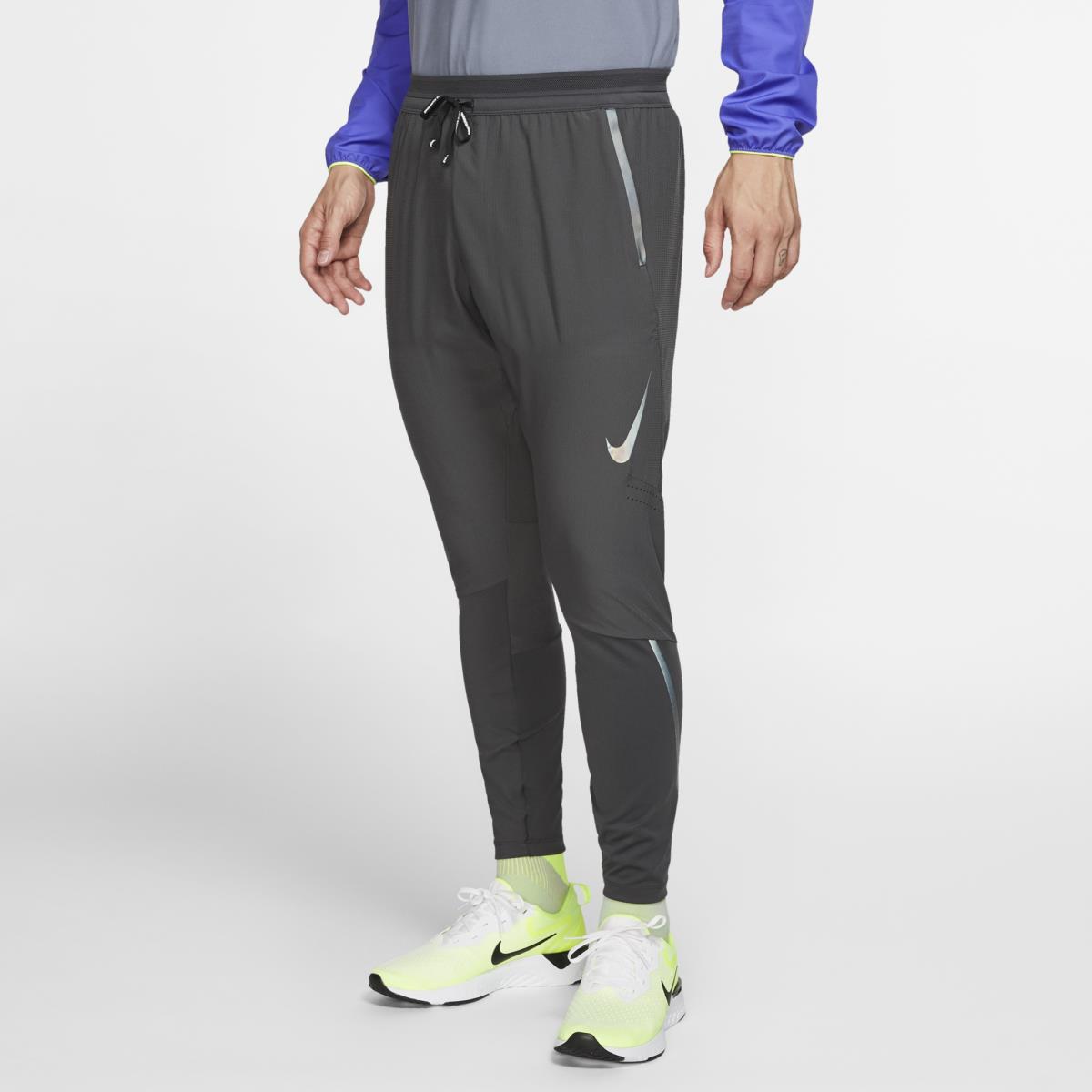 Nike Flex Swift Running Pants Joggers Dark Smoke Grey Reflective Slim Fit XL