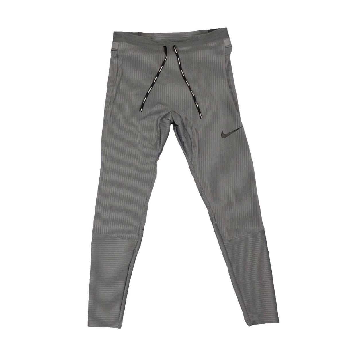 Nike Dri-fit Swift Running Tights Full Length Run Pants Smoke Grey Large