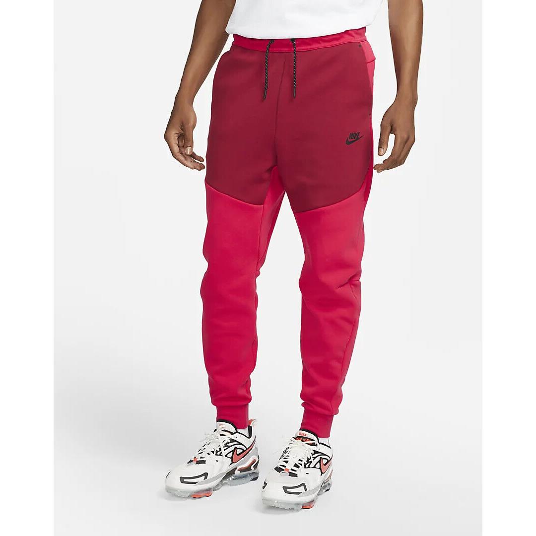 Nike Tech Fleece Joggers Size XL Berry Red Sweatpants Men Sports CU4495 643