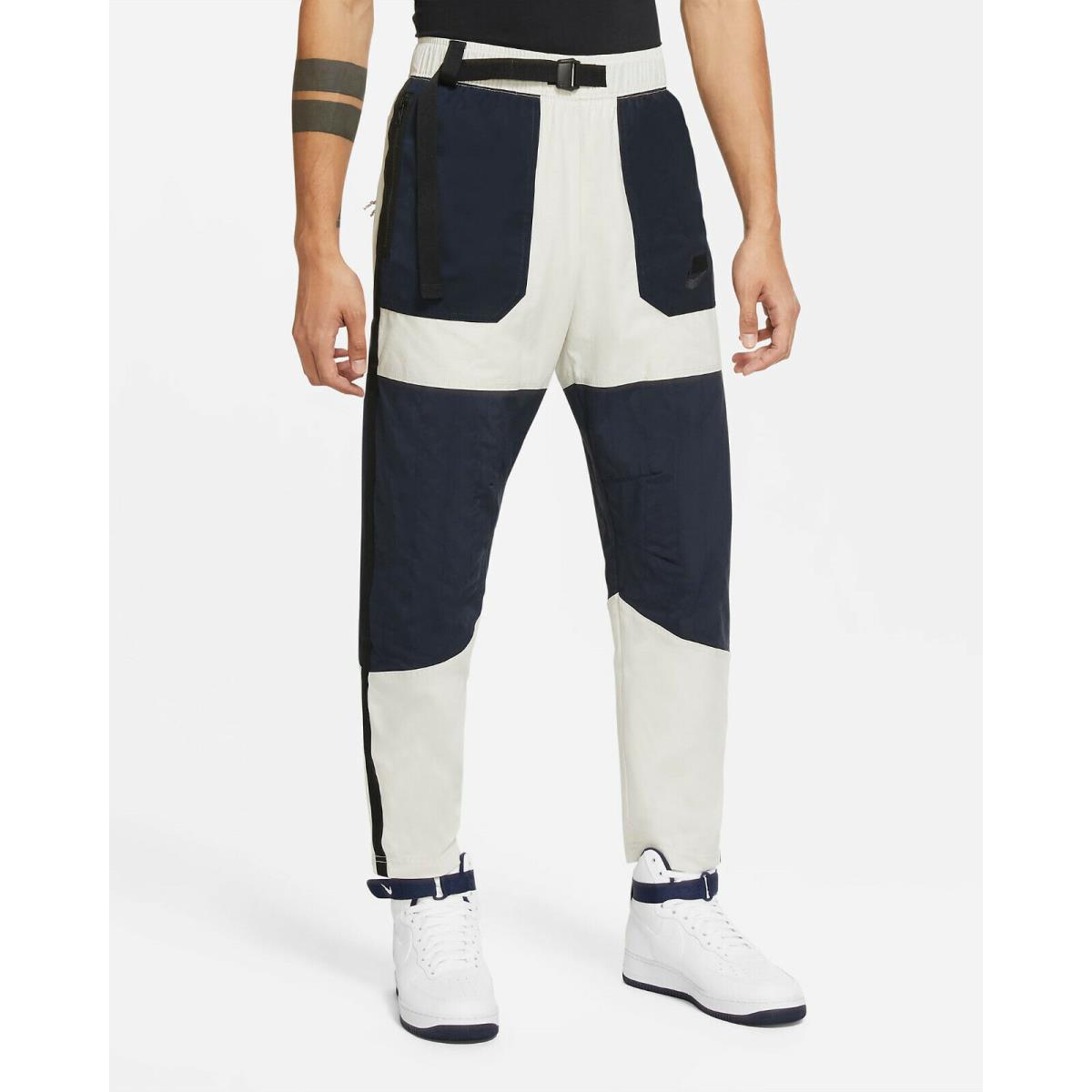 Nike Nsw Sportswear Woven Pants Bone Obsidian Black CZ3303-072 Men`s Size XL