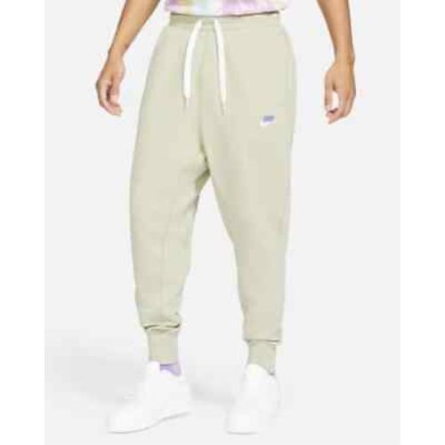 Nike Sportswear Mens Classic Fleece Pants Stone Beige Size Medium Joggers DA0019