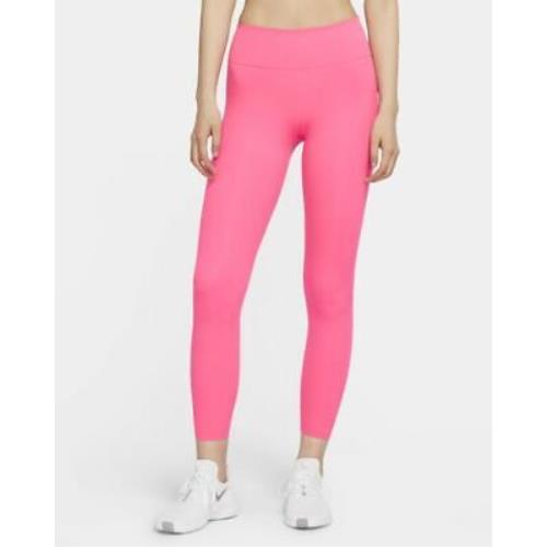 Womens Size Large Nike One Luxe Mid Rise 7/8 Leggings Pants Pink BQ9994-639