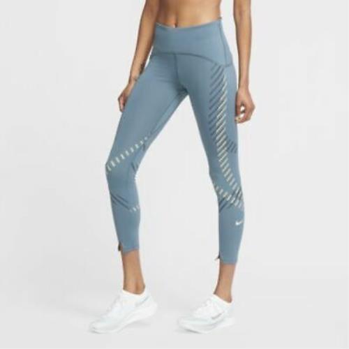 Women`s S Small Nike Speed 7/8 Running Leggings Athletic Pants Blue CU3288-058