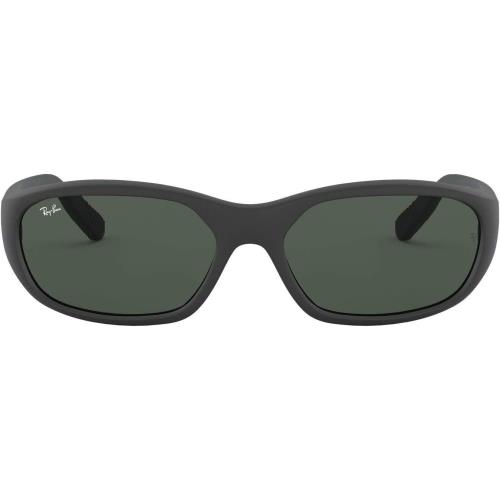 Ray-ban Men`s RB2016 Daddy-o Rectangular Sunglasses Rubber Black/dark Green