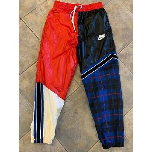 Nike Womens Sportswear Woven Plaid Track Athletic Pants Size M Medium C17917-010